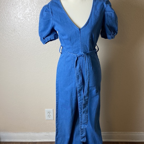 Denim wide leg jumpsuit - Picture 2 of 4